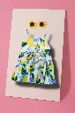 White Printed Strap Dress – Lemon & Leaf Pattern