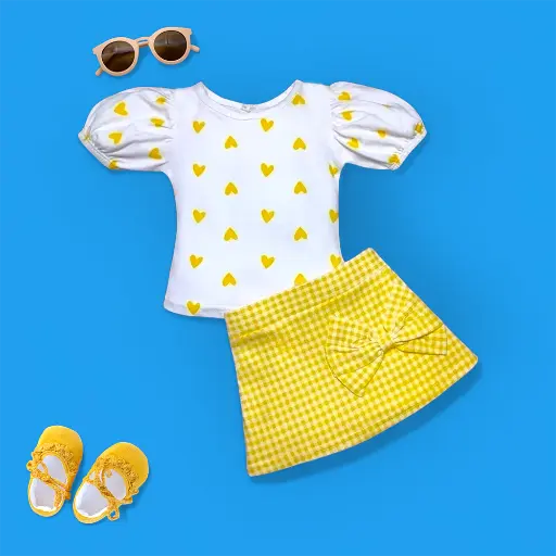 Baby Girls Top & Skirt Set Yellow